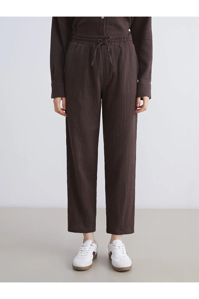 LC Waikiki Beli Lastikli Dokulu Müslin Kadın Pantolon