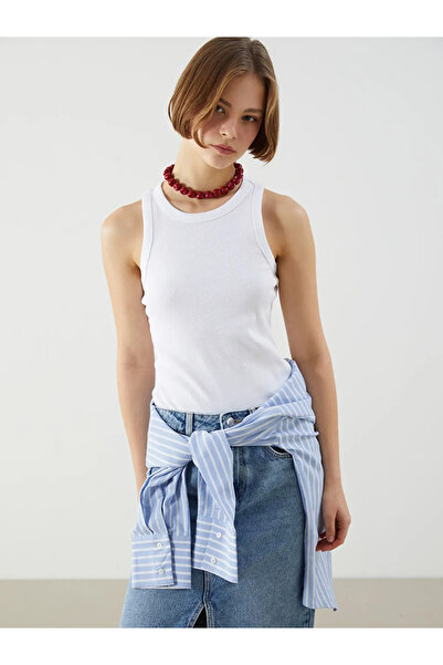 LC Waikiki Kadın Bisiklet Yaka Düz Atlet