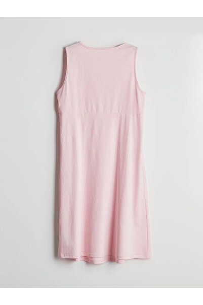 LC Waikiki Pink U-Neck Bow Embroidered Maternity Nightgown