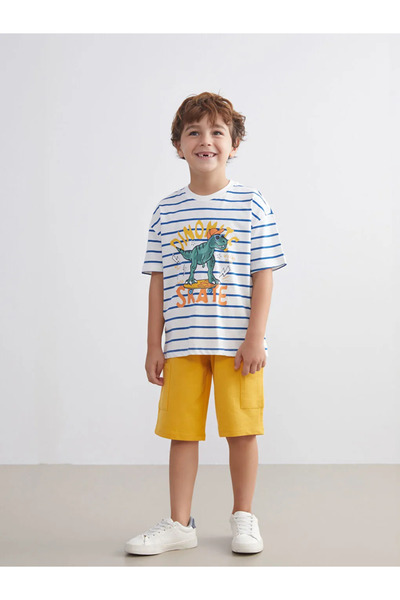 LC Waikiki Crew Neck Boys T-Shirts and Shorts 2-Piece