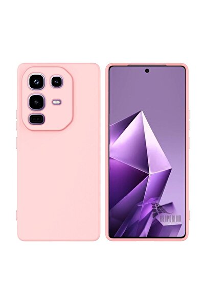 HANPORIUM Infinix Note 50 Pro Uyumlu Silikon Kılıf - Kamera Korumalı Esnek Pastel Renk Kapak - Pudra Pembe