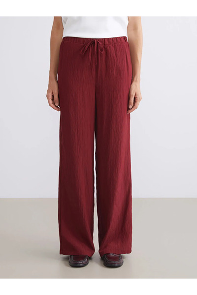 LC Waikiki Elastic Waist Textured Women's Trousers