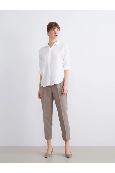 LC Waikiki High Waist Cigarette Women's Pleated Trousers