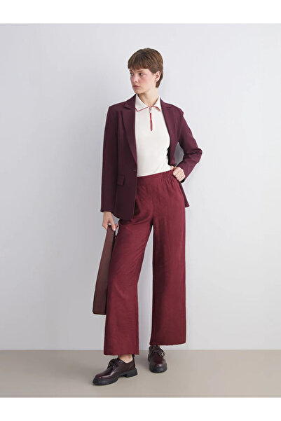 LC Waikiki Women's Embroidered Trousers with Elastic Waist