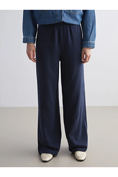 LC Waikiki Elastic Waist Textured Muslin Women's Trousers