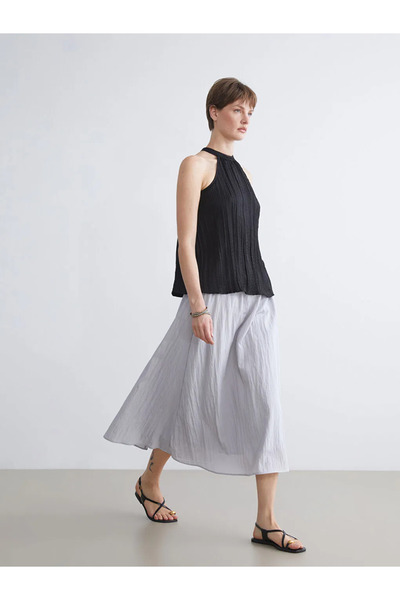 LC Waikiki Textured A-Line Skirt with Elastic Waist