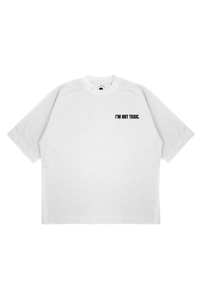PURE EFFECT Унісекс Oversize IM NOT TOXIC з принтом Boxy Fit з товстої тканини T-Shirt