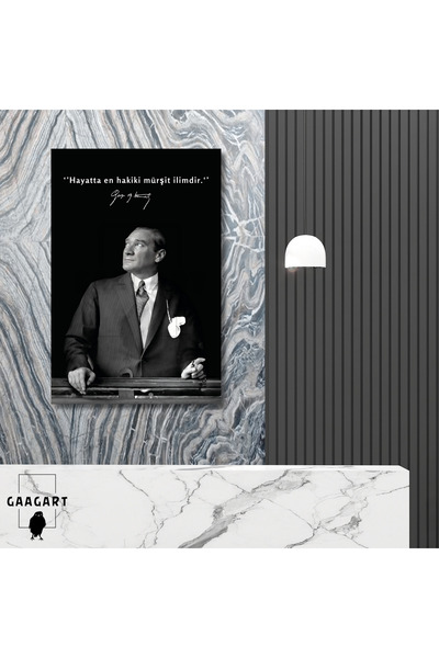 GAAGART Tekli Dikey Kanvas Makam Panosu Atatürk Sözleri Hayatta en hakiki mür...