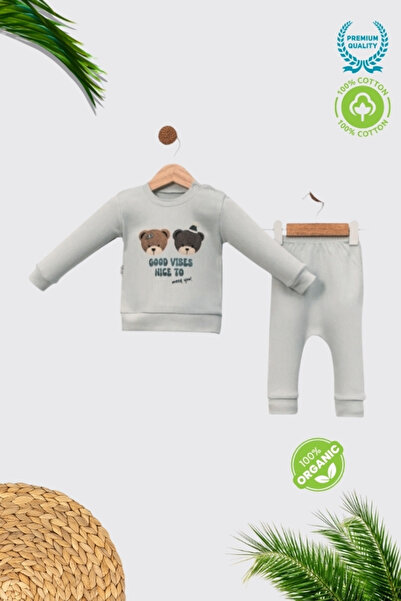 NOTA KİDS 100% Cotton Baby Underwear Set with Teddy Bear Figure
