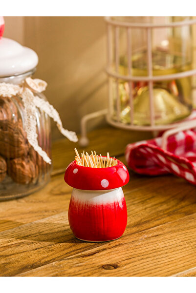 LC Waikiki Ceramic Toothpick Holder with Mushroom Figure