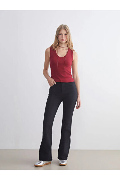 LC Waikiki V-Neck Ribbed Women's Athlete
