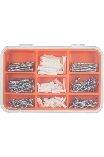 IKEA FIXA Screw and Wall Plug Set, 260 Pieces - Galvanized Steel