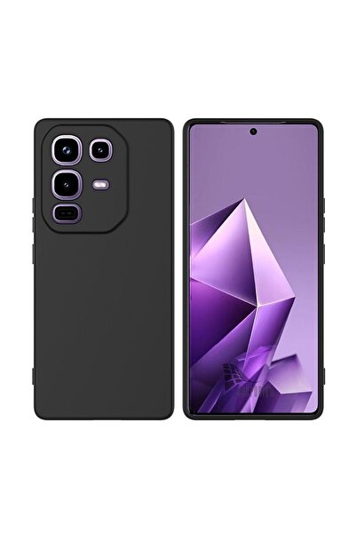 HANPORIUM Infinix Note 50 Pro Uyumlu Silikon Kılıf - Kamera Korumalı Esnek Pastel Renk Kapak - Siyah