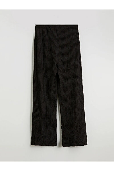 LC Waikiki Elastic Waist Textured Wide Leg Women's Trousers
