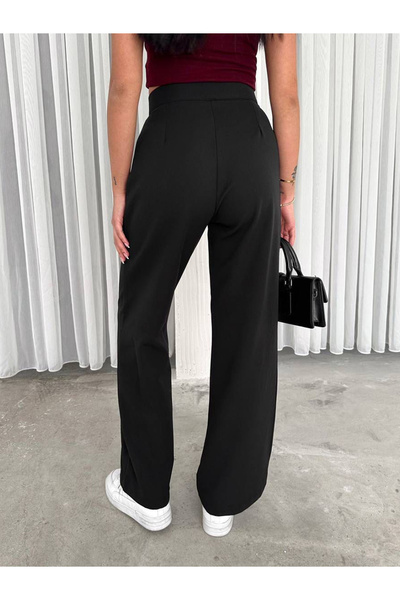 Noa Noa Kadın Bol Paça Pantolon – Yüksek Bel & Astarsız Rahat Kesim