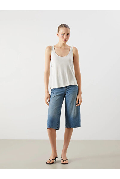 LC Waikiki U Neck Linen Blend Women's Undershirt