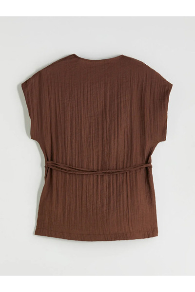 LC Waikiki Kruvaze Yaka Dokulu Bluz