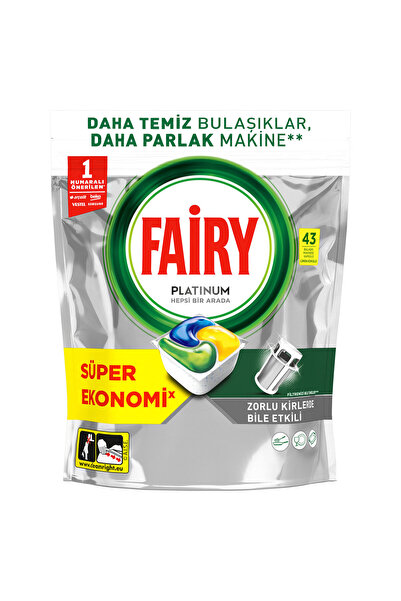 FAIRLY Fairy Platinum 43 Yıkama Bulaşık Makinesi Deterjanı Kapsülü Limon Kokulu