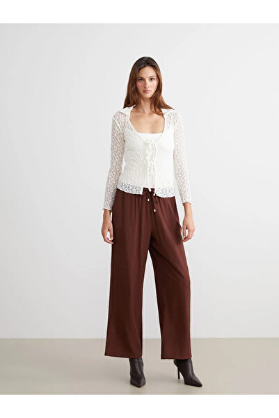 LC Waikiki Elastic Waist Textured Women's Trousers