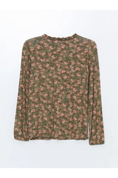 LC Waikiki Bağlamalı Yaka Desenli Bluz