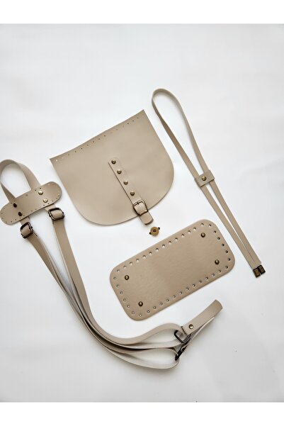 FERİHA HOBİ AKSESUAR مجموعة حقيبة ظهر منسوجة من الجلد بتفاصيل عتيقة