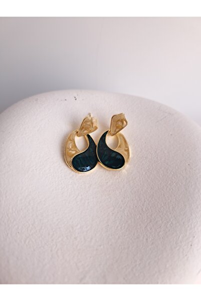 BHR AKSESUAR Yeşil Sarı Retro Küpe