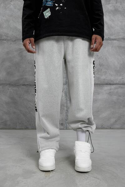 NOMARC Men's Gray Gc Studio Lettered Baggy Fit Sweatpants