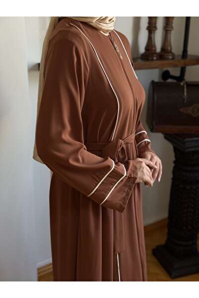 Navra Kol Ağzı Ve Önü Çift Biyeli Ferace 5045 acı kahve | FENDEL