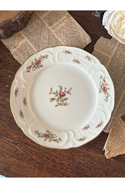 Rosenthal طبق كيك من البورسلين المطلي بالذهب على شكل وردة كلاسيكية عتيقة مقاس...