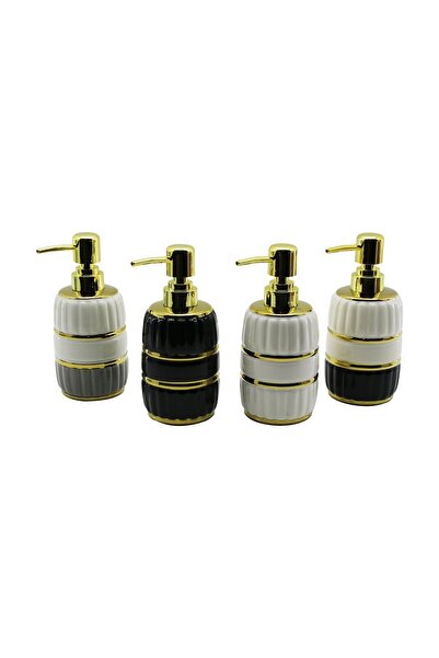 Go İthalat Bottle Gold Lid - Boğum Ceramic Liquid Soap Dispenser 6X11Cm (5273)