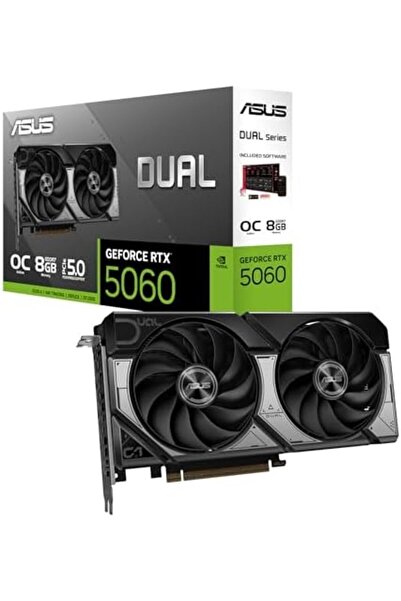 ASUS بطاقة رسومات GeForce RTX5060 مزدوجة O8G NVIDIA GeForce RTX 5060 8GB GDDR7 128 بت OC HDMI 3xDP DLSS3