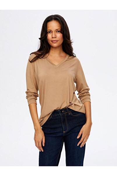 Faik Sönmez V Yaka Uzun Kol T-Shirt W26TSH003