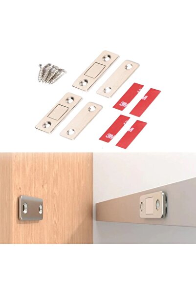 Go İthalat 2 Pairs Multi-Purpose Door Cover Cabinet Drawer Furniture Stopper Closer Magnets (5273)