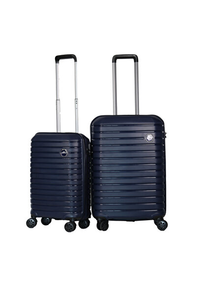 GROUND Vanille 2'li Valiz Seti Orta-Kabin - Lacivert - 10663