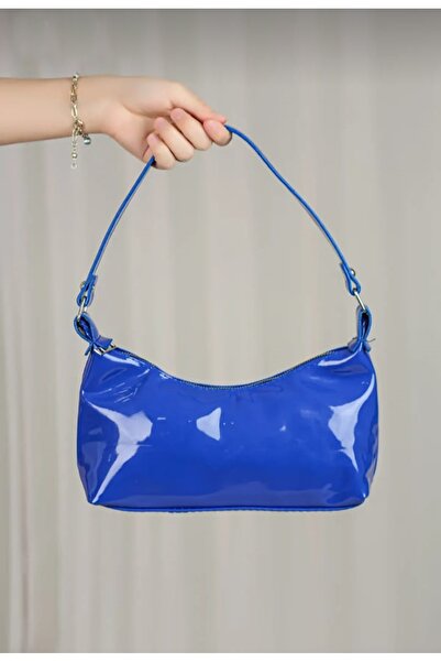 DOĞALYA Geantă de mână și de umăr din piele lacuită lucioasă Baguette cu un singur compartiment