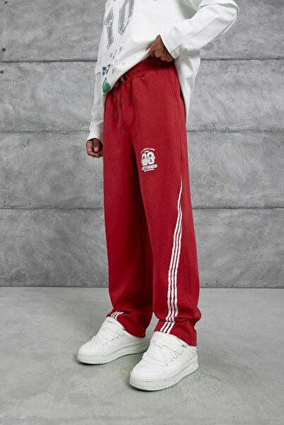 NOMARC Men's Red Returned Lettered Sweatpants