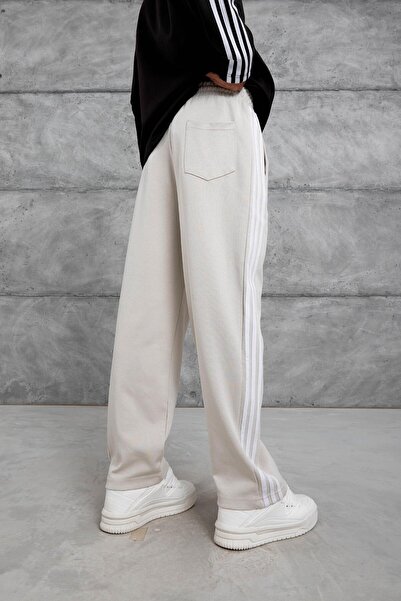 NOMARC Ανδρικό κοστούμι φούτερ με κρεμ χρώμα Bewithing Written Baggy Fit