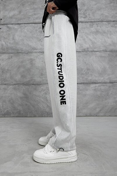NOMARC Men's Gray Gc Studio Lettered Baggy Fit Sweatpants