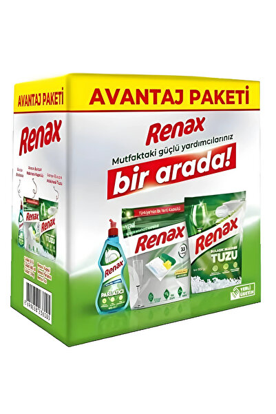 RENAX Advantage Package Dishwasher Capsule 33 Pcs + Salt 1500 g + Rinse Aid 400 ml