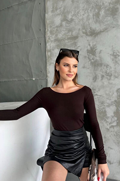 thesunfyre Bluză de bază pentru femei, cu textura moale, cu decolteu barcă, c...