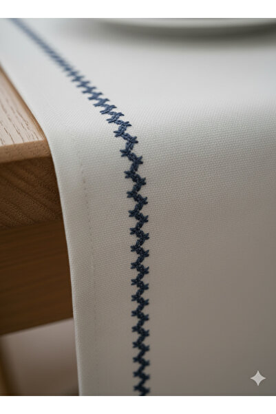 Uçkan home Embroidered 7-Piece Runner and American Service Set Runner 50X150 American Service 40X45