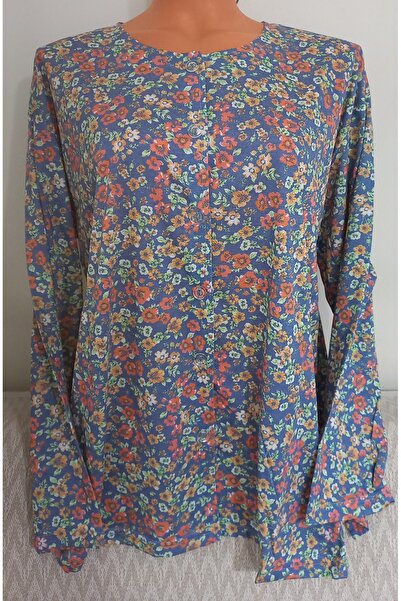 Anne Er Clothing Paper Print Combed Cotton Blouse Long Sleeve Front Buttoned Patterned