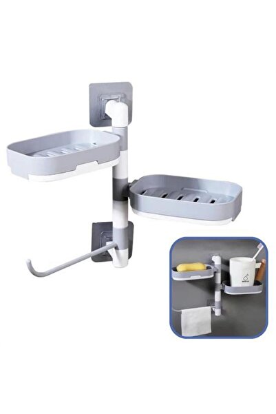 Go İthalat Multi Soap Holder Functional Bathroom Soap Dish (5273)