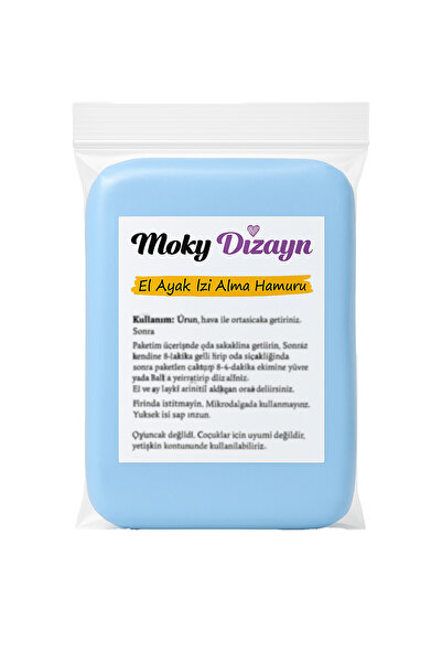 Moky Dizayn Air-Dry Clay, Ultra-Soft and Ultra-Light Dough for Baby Hand and Footprint Casting