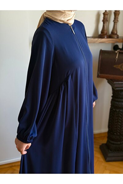 Navra Yandan Büzgülü Ferace 5039 lacivert | FENDEL