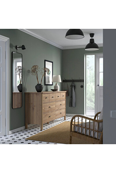 IKEA 8 çekmeceli şifonyer, gri-kahverengi, 171x50x91 cm