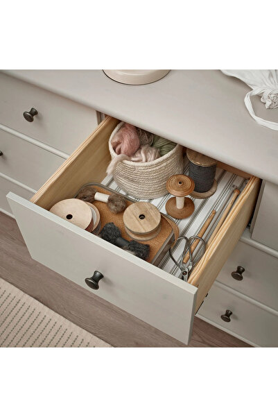 IKEA 8 çekmeceli şifonyer, gri, 171x50x91 cm