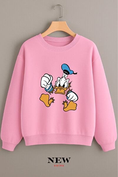 New Shine سويت شيرت برقبة دائرية مطبوع عليه بطة