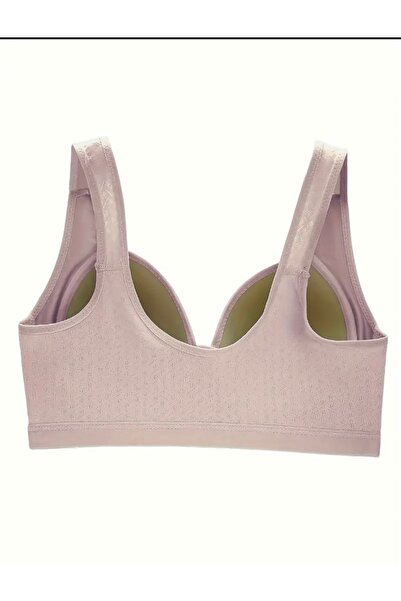 SATTENS Front Button Hollow-Out Unbuttressed Bra - Thick Strap Comfortable Stretchy Soft Mold Bra