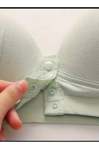 SATTENS Σουτιέν χωρίς επένδυση με κουμπιά μπροστά - Άνετο ελαστικό σουτιέν με μαλακή εφαρμογή με χοντρά λουράκια